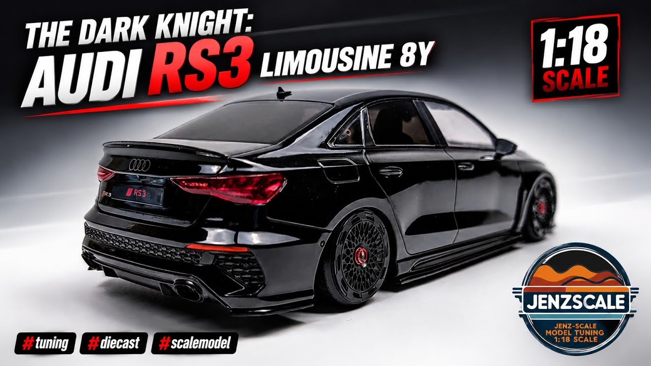 The Dark Knight: Audi RS3 Limousine 8Y 1:18 #tuning #diecast #scalemodel