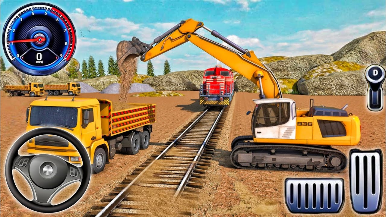 Railroad Builder Simulator 3D - Highway Excavator Construction JCB - Android GamePlay