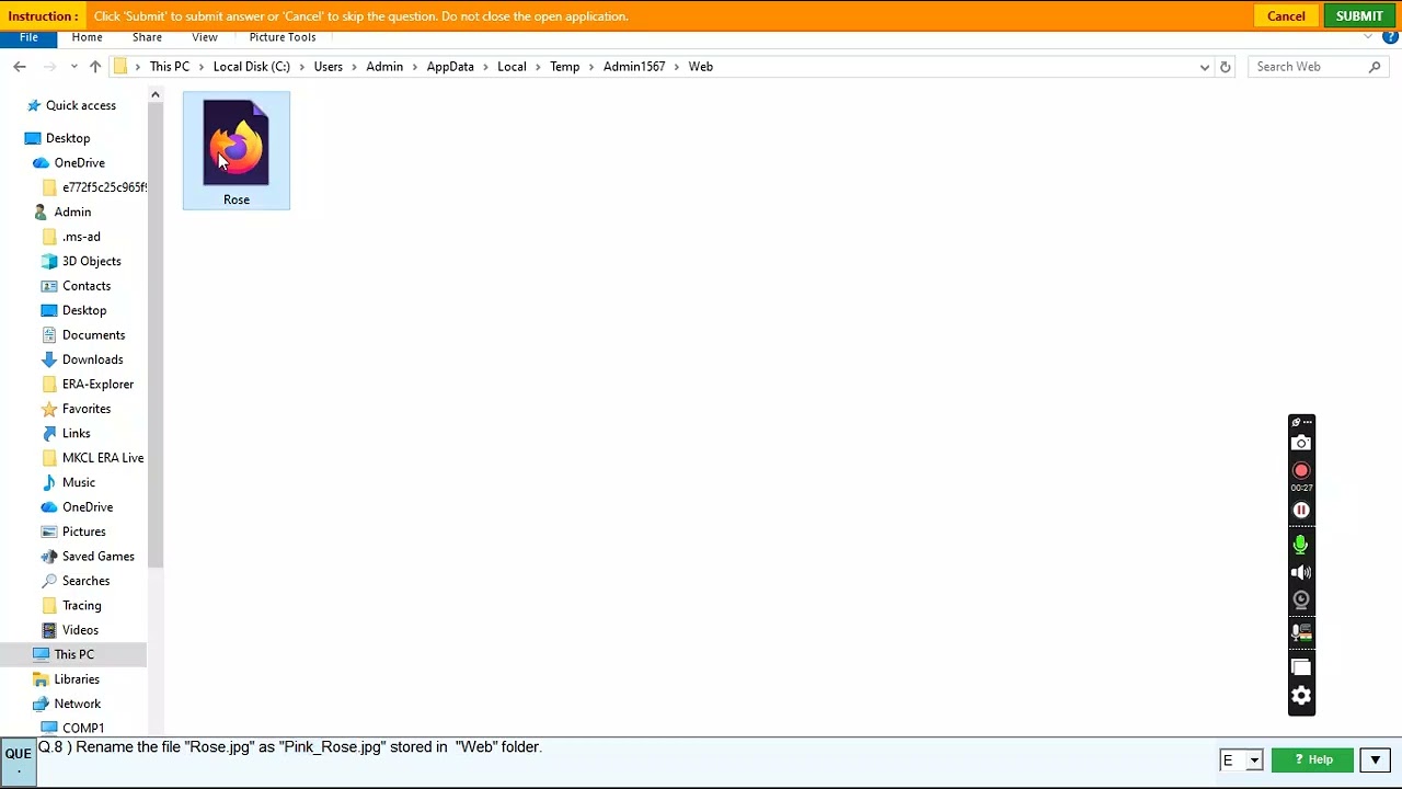 Q 8  Rename the file 