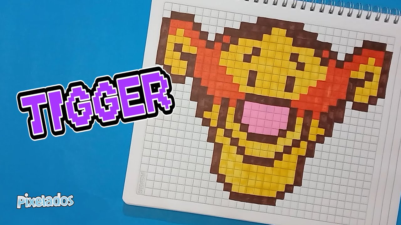 COMO DIBUJAR A TIGGER - WINNIE THE POOH PIXEL ART - PIXELADOS