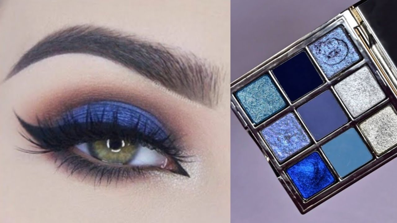 Blue smokey eye makeup tutorial for beginners practice on eye dummy 