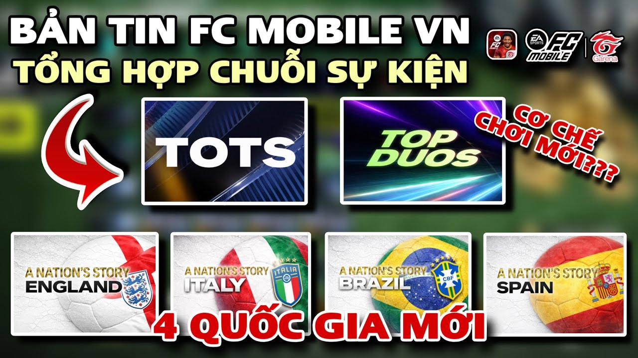 BẢN TIN FC MOBILE VN | TH&Ocirc;NG TIN TOTS - XUẤT HIỆN TH&Ecirc;M 4 QUỐC GIA MỚI TRONG FC MOBILE VN???