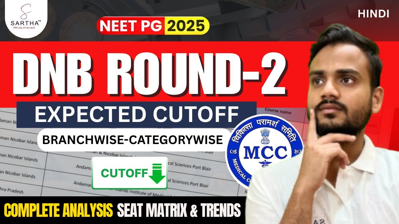DNB ROUND 2 EXPECTED CUTOFF 🔥 | BRANCHWISE | NEET PG 2025  | NEW SEAT MATRIX | #neetpg2025 #dnb