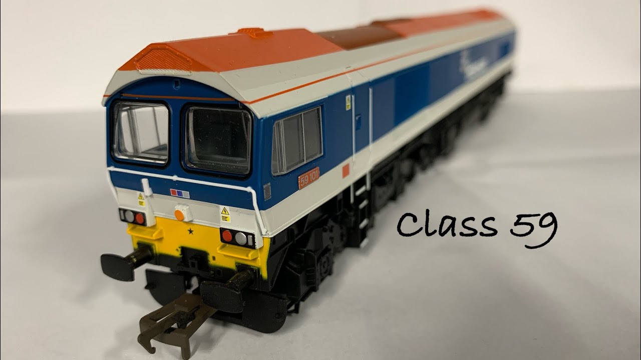 Открытие нового железнодорожного макета класса 59 от компании Hornby в фирменной раскраске Hanson.