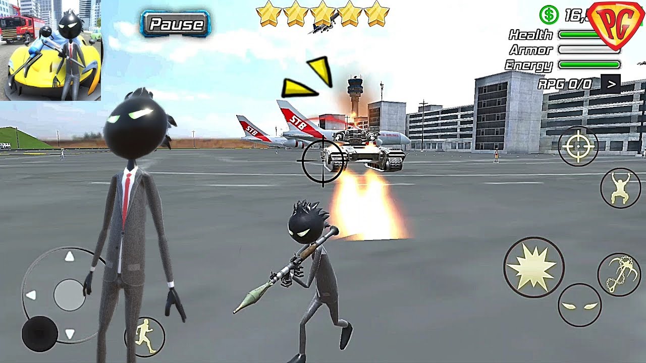 Amazing Crime Strange Stickman Rope Vice Vegas #35 Android GamePlay