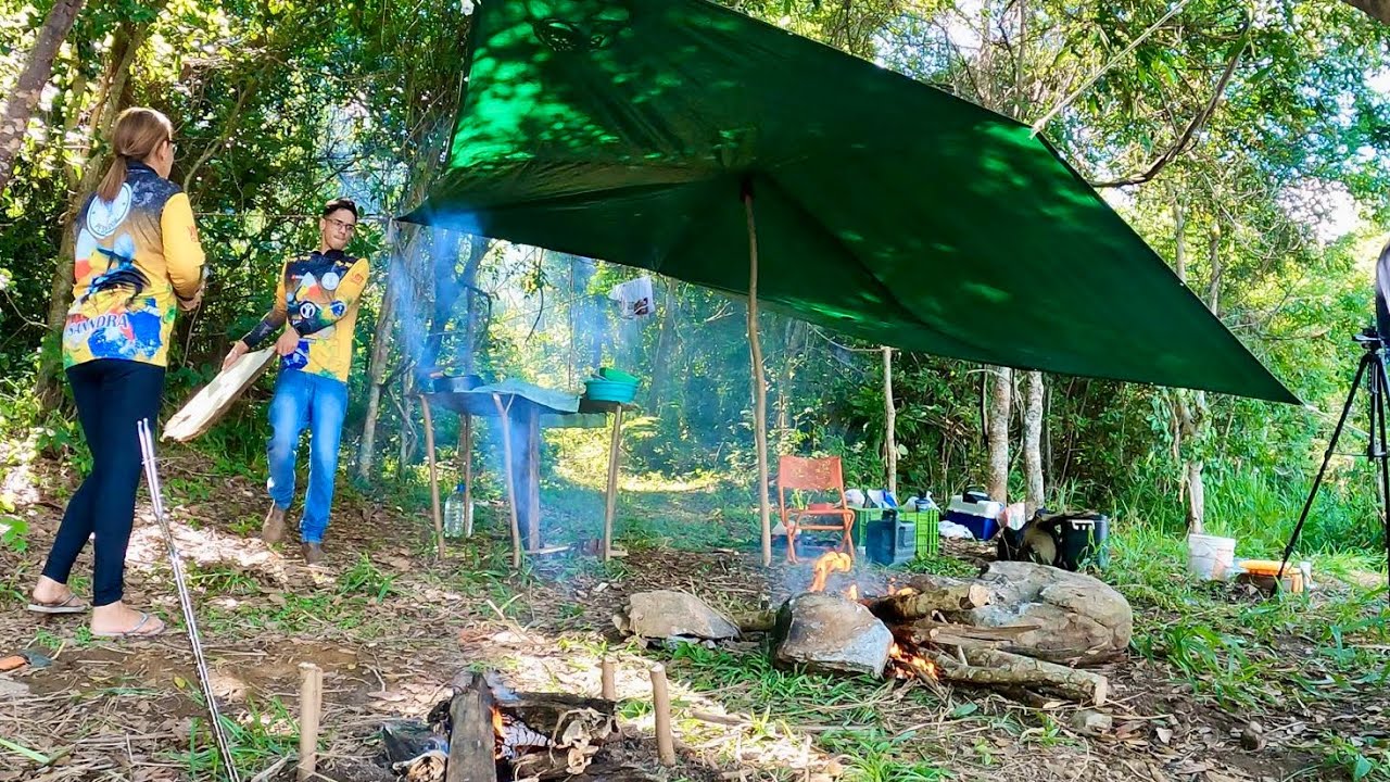 Montamos acampamento e Preparamos arroz carreteiro na beira do rio Miranda!