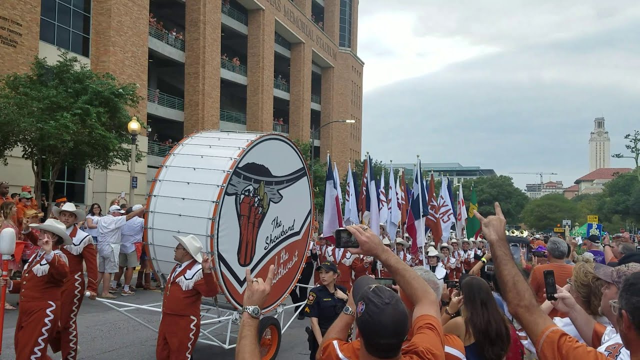 UT Longhorn Band Marching into DKR Stadium