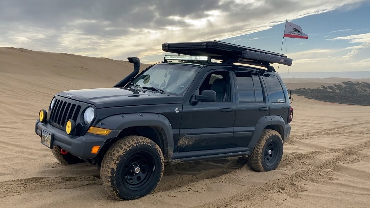 JEEP LIBERTY KJ | OCEANO DUNES OFF ROADING BEACH CAMPING | WEST COAST OVERLAND ROAD TRIP | 사막 오프로드