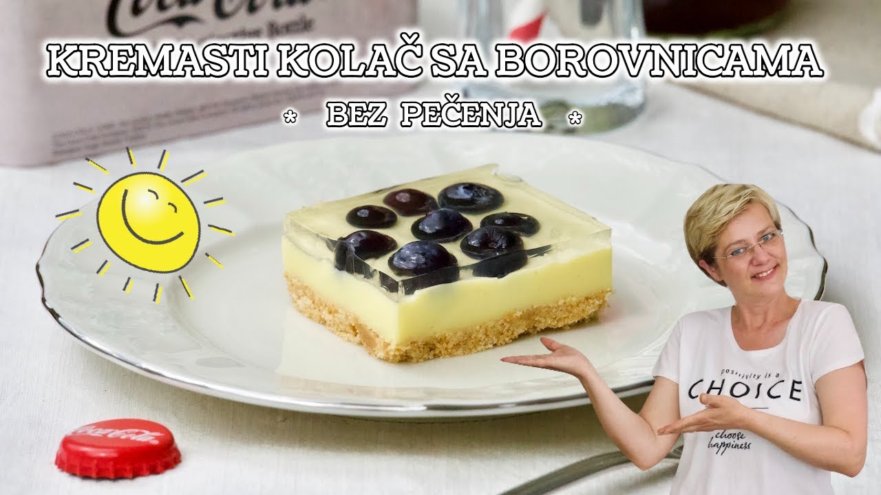 Kremasti kolač sa borovnicama BEZ PEČENJA!!! • ReciPeci Sandre Gašparić
