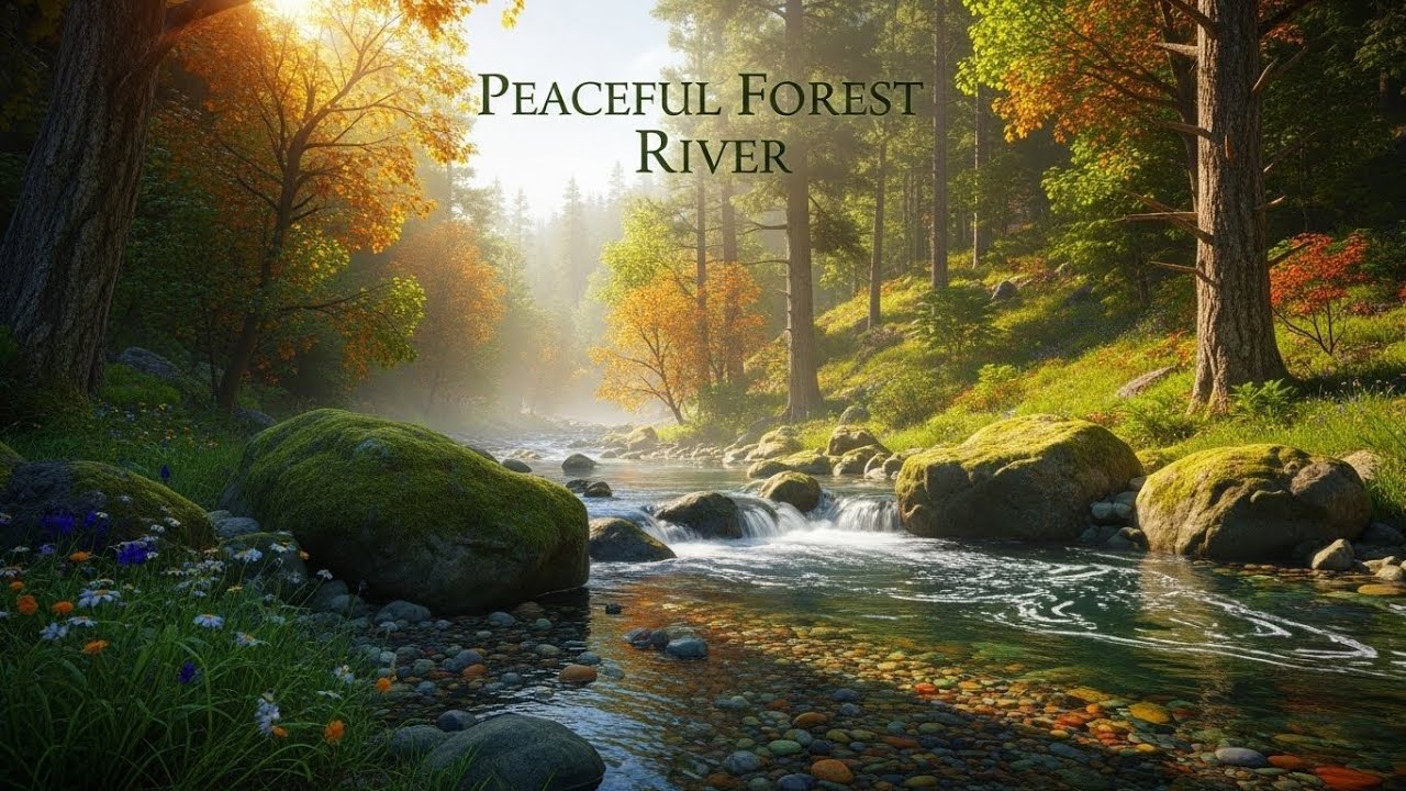 Flowing River in Forest 🌿🌊 Gentle Nature Sound for Meditation and Calm Mind #2995