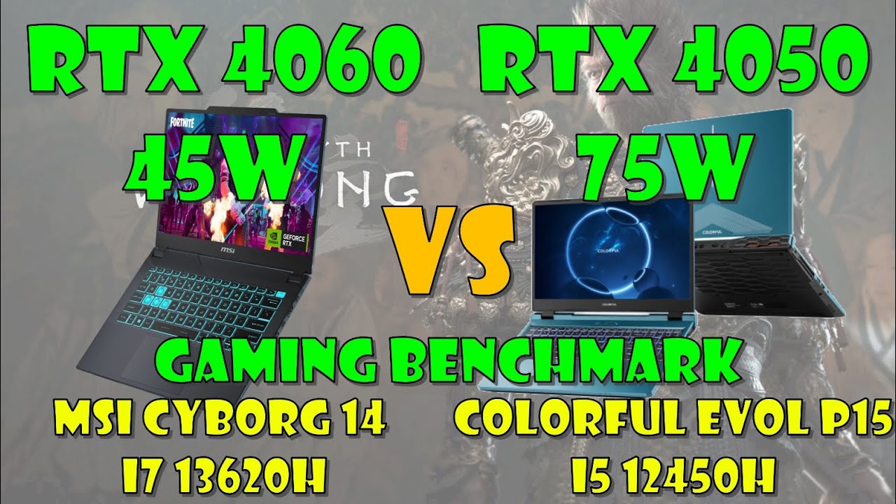 RTX 4060 45W VS RTX 4050 75W Laptop! MSI Cyborg 14 vs Colorful Evol P15!