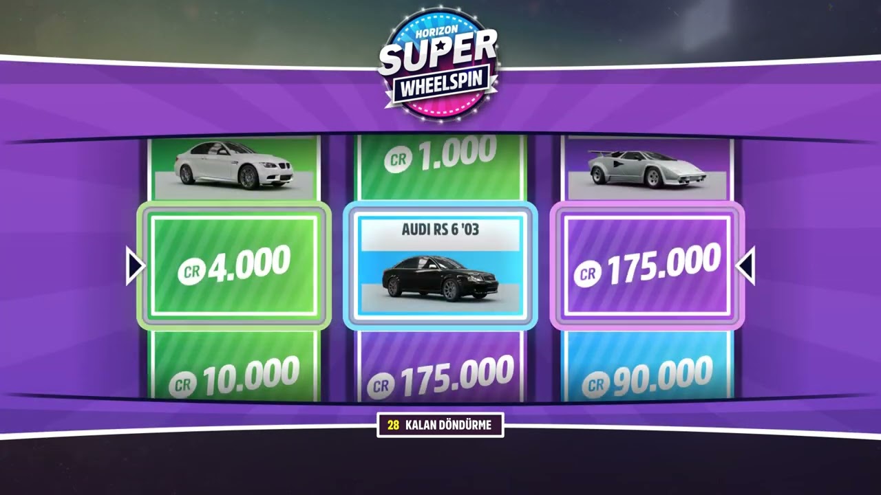 Forza Horizon 5 100+ Süper Şans Çarkı ve Şans Çarkı Açılışı