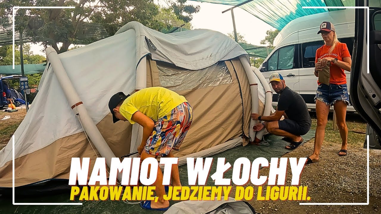 Pakowanie namiotu, jedziemy do Ligurii.