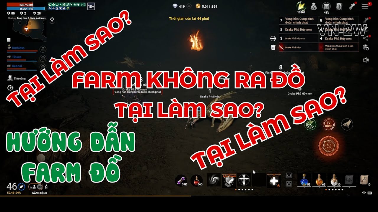 LINEAGE2M-NHỮNG LƯU Ý SAU KHI LÊN LEVEL 45 & FARM SAO RA ĐỒ???