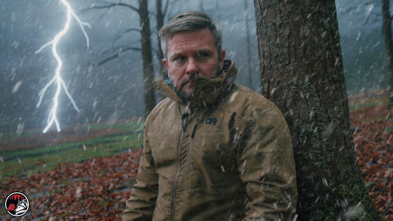 Hunkering Down in an Abandoned Shelter - Heavy Rain and Thunderstorm Camp