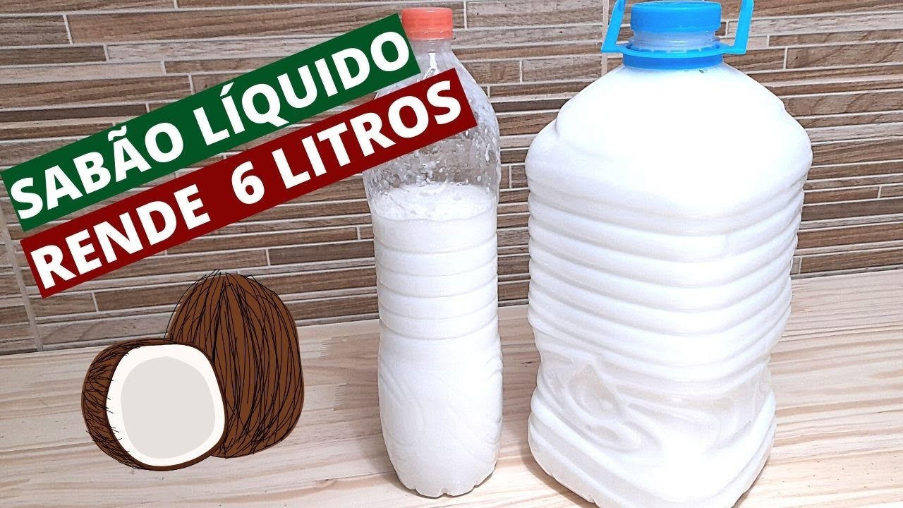 SABÃO LÍQUIDO DE COCO CASEIRO - MULTIUSO - SUPER CONCENTRADO   RENDE MAIS DE 5 LITROS