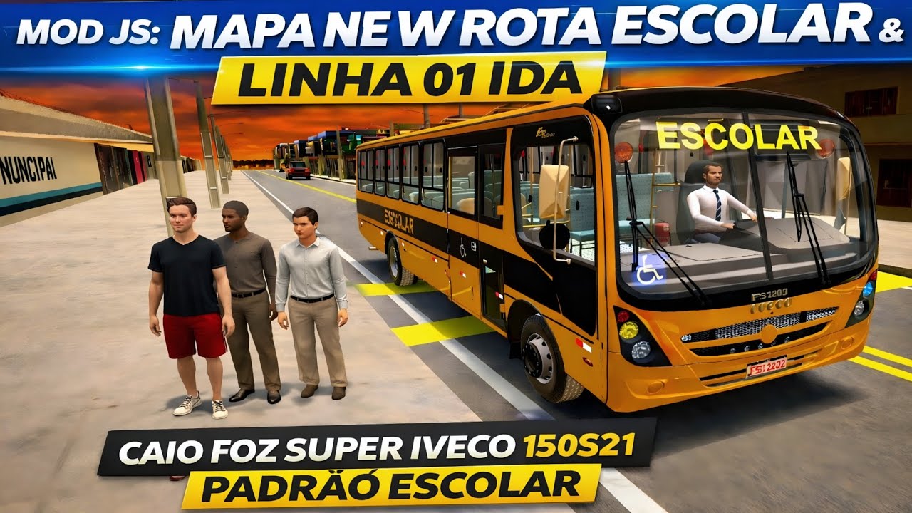 🚍 Proton Bus Simulator | New Rota Escolar + Caio Foz Super Iveco 150S21 Escolar