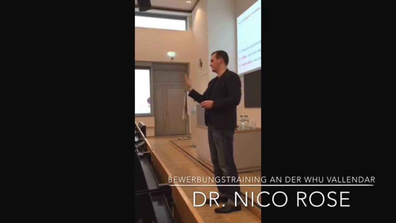 Bewerbungstraining an der WHU - Otto Beisheim School of Management mit Dr. Nico Rose