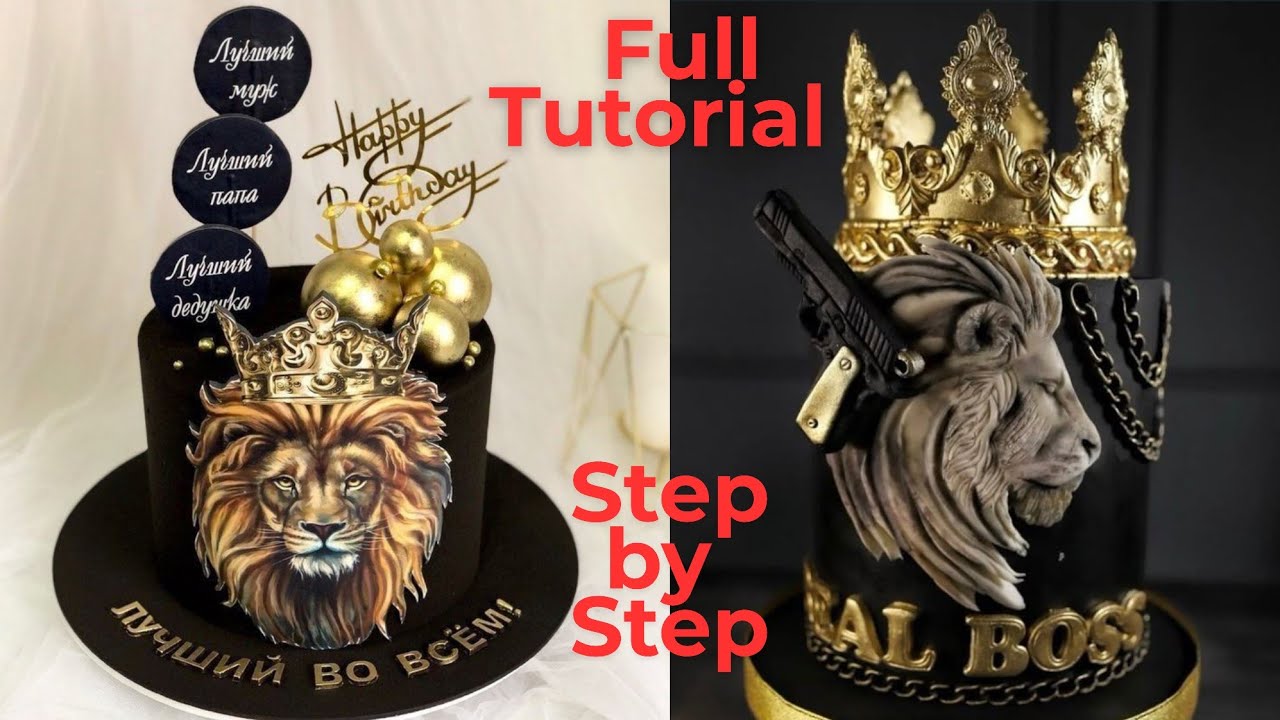 Lion King Birthday Cake | Lion Theme Cake | King Crown Birthday Cake