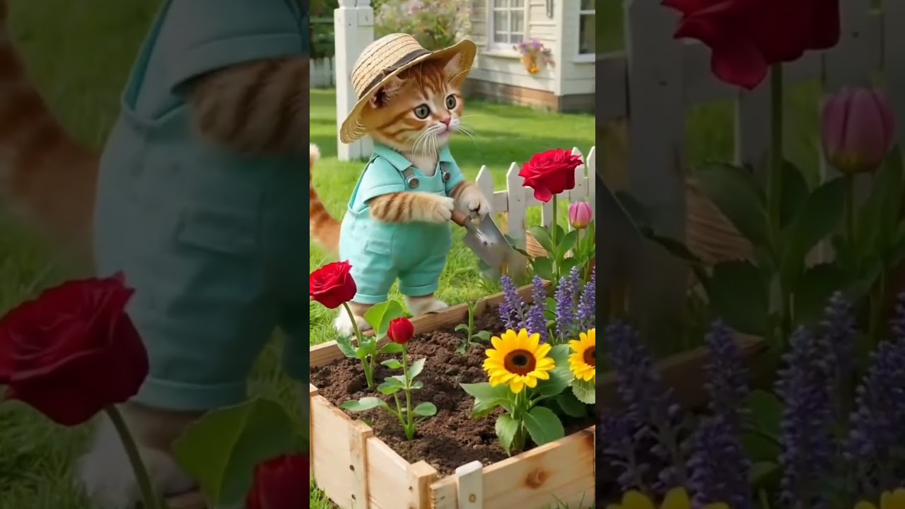 little farmer in soft blue overalls 🐾😻         