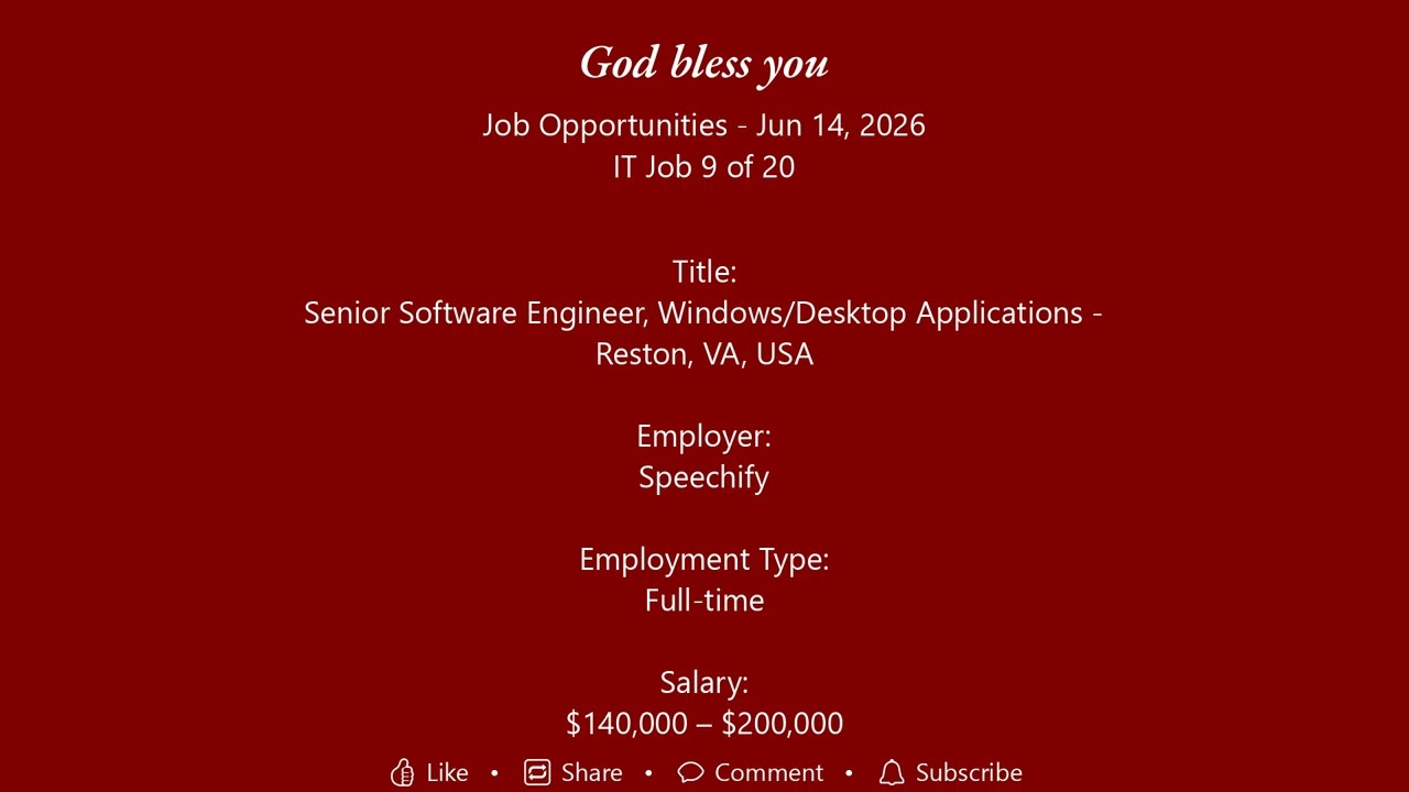 Daily IT Jobs Opportunities 2026-06-14