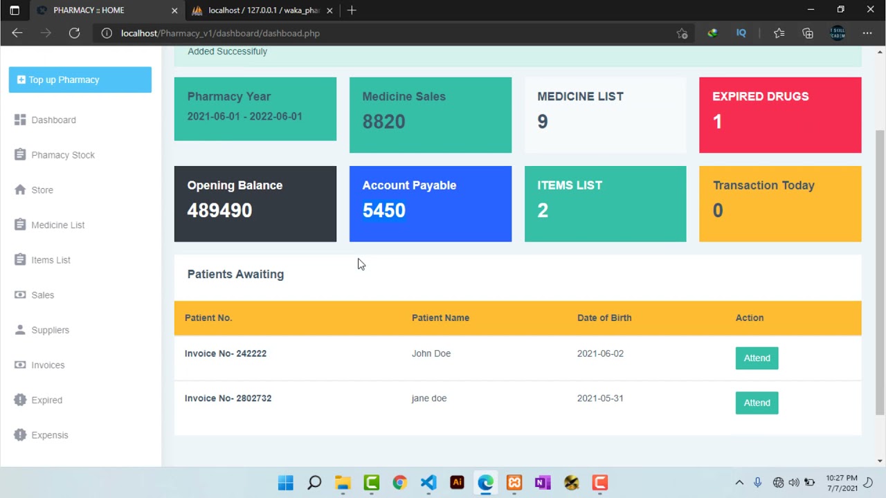 Pharmacy management system  in PHP and MYSQLI || PHP Project || WITH SOURCE CODE