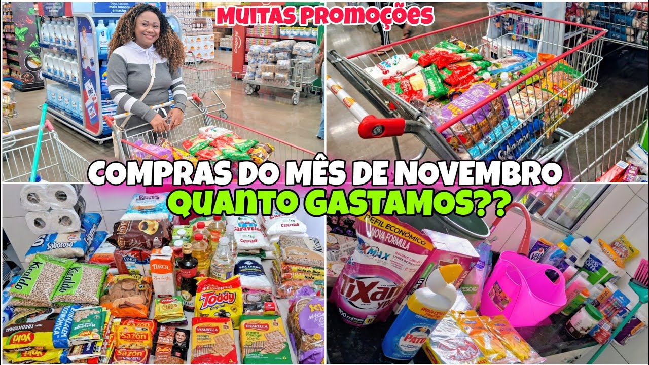 COMPRAS DO MÊS DE NOVEMBRO 2025 🛒 Para 4 PESSOAS VLOG no ATACADİSTA Quanto GASTAMOS ?
