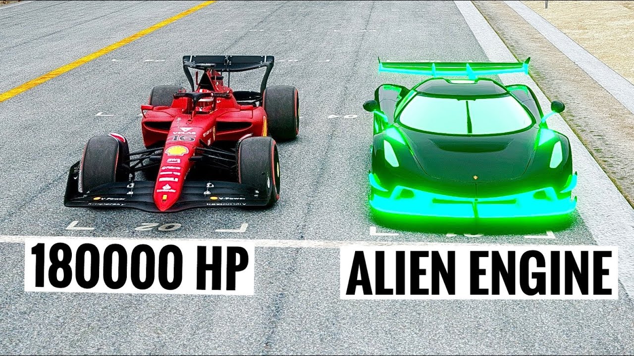 Koenigsegg Jesko Alien Engine vs 180000 HP Ferrari F1 2022 at Special Stage Route X