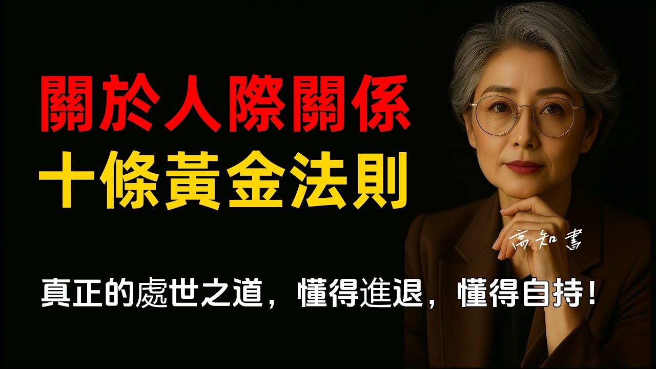 處世之道：人際關係10條黃金法則！|處世智慧 |人際關係 |智慧人生 |溝通技巧 |燈下心語
