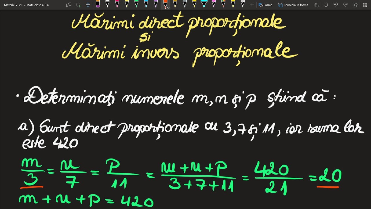 Marimi direct si invers proportionale clasa a 6 a Probleme(Invata Matematica Usor-Meditatii Online)