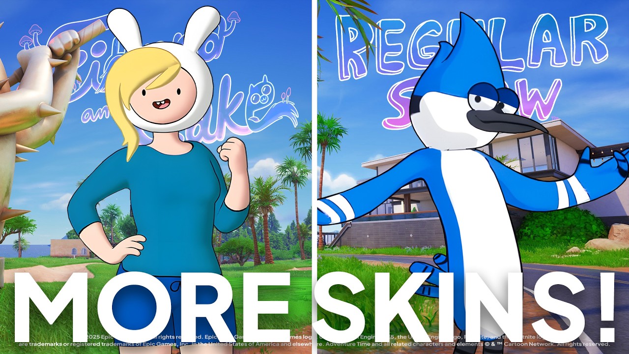 Ещё больше скинов Fortnite от Cartoon Network! (Время приключений и Обычное шоу)