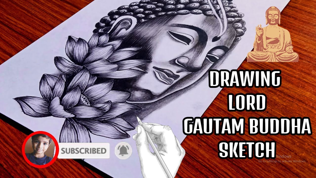 Drawing Lord gautam buddha ! How to draw Lord Buddha easy step by step drawing! Gautam buddha sketch
