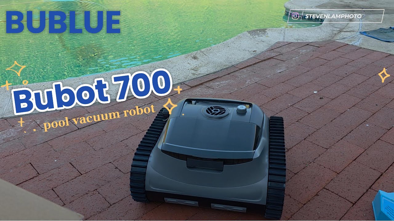 BUBLUE - Bubot 700 - Pool Vacuum Robot Unboxing and cleaning