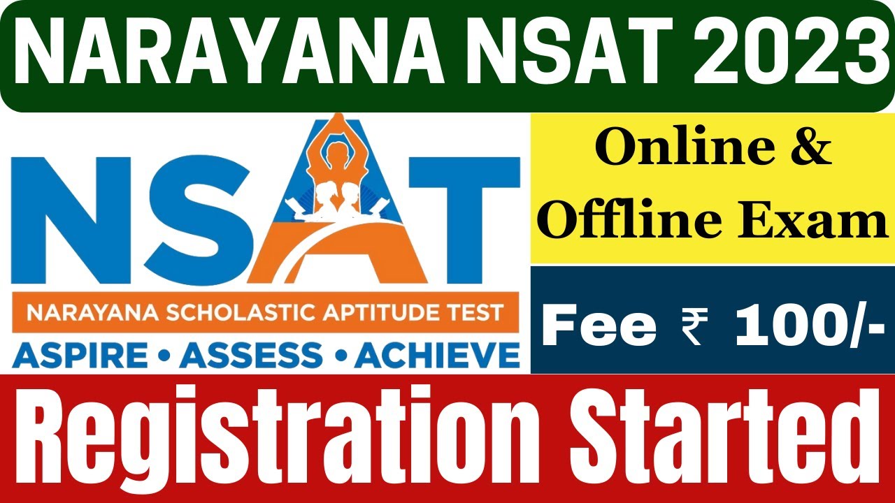 Narayana Coaching Scholarship Cum Admission Test 2023 | NSAT 2023 | Registrations Open