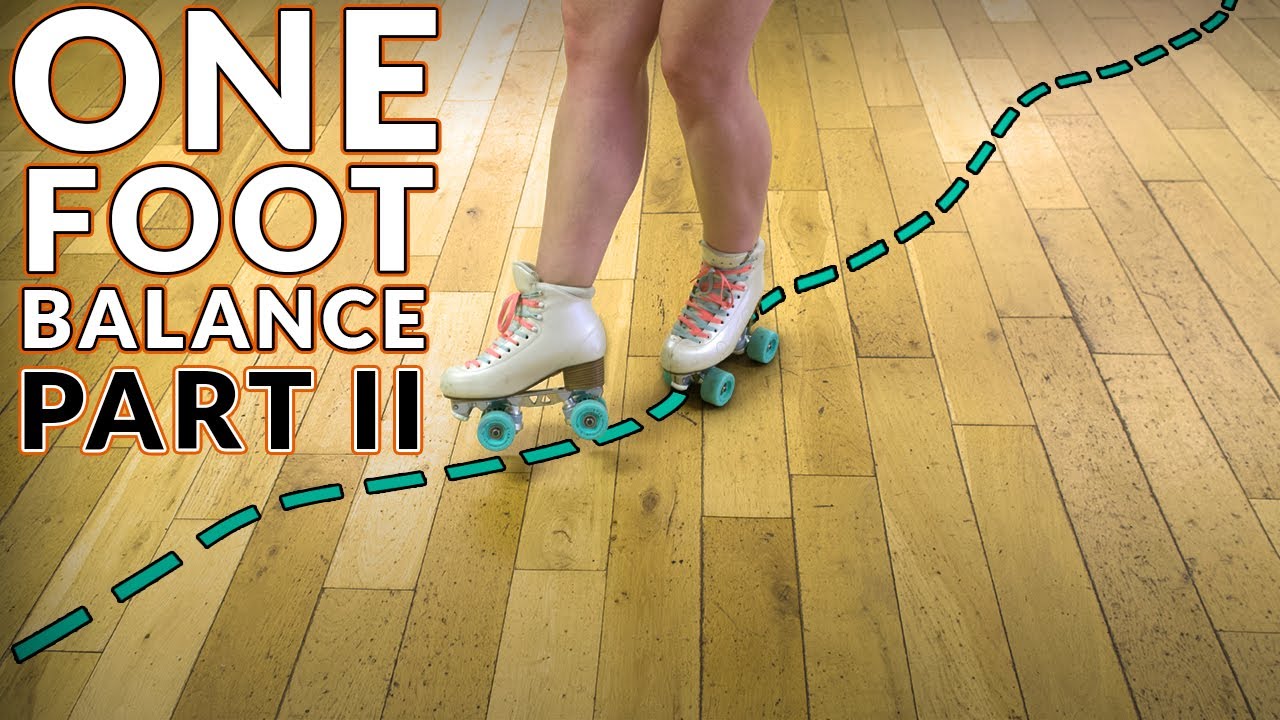 Балансирование на одной ноге на роликовых коньках. Часть 2
