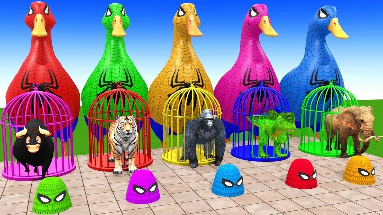 Long Slide Game With Cow Elephant Gorilla Hippopotamus Tiger 3d Animal Game Funny 3d Animals