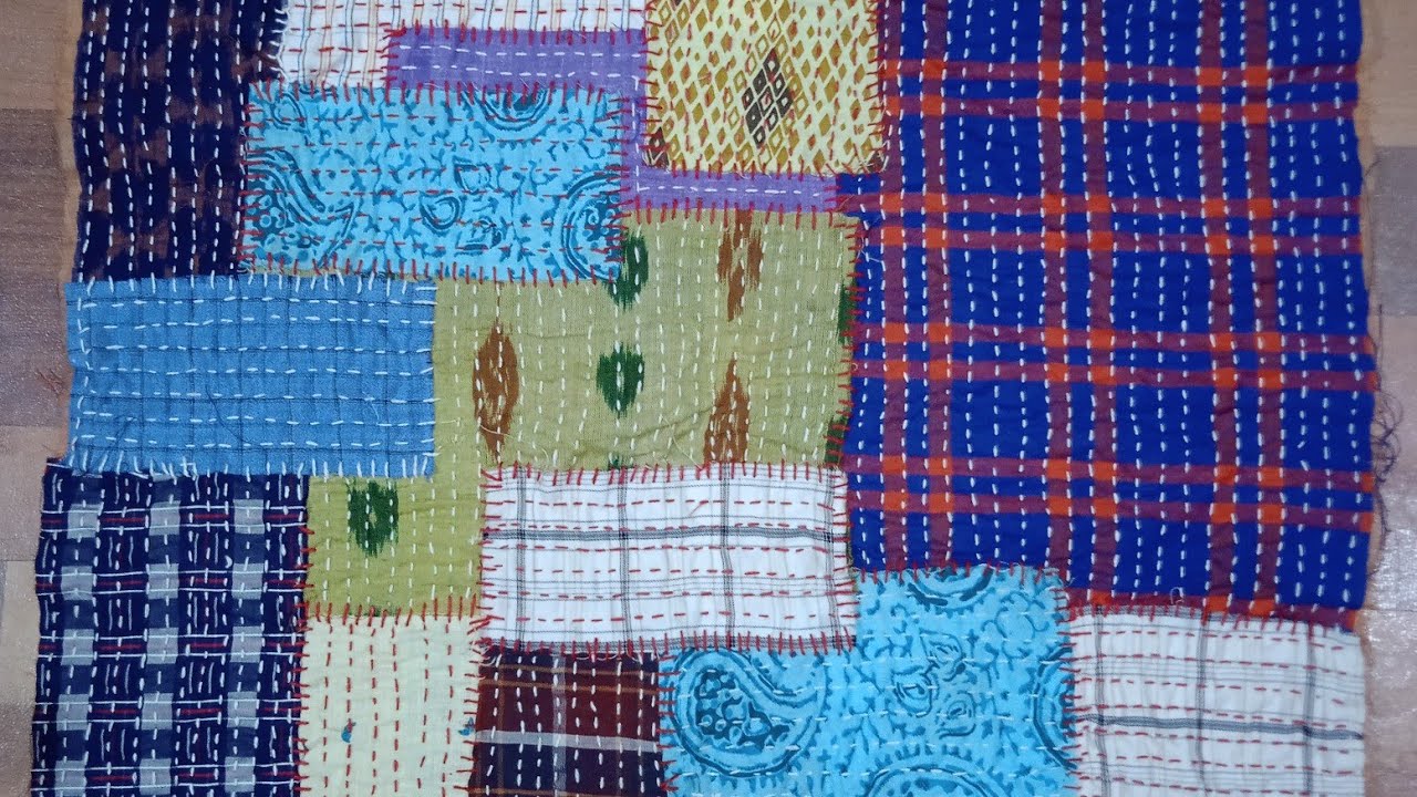 boro sashiko art and stitching baby quilt #patchwork #diy #sewing #costura