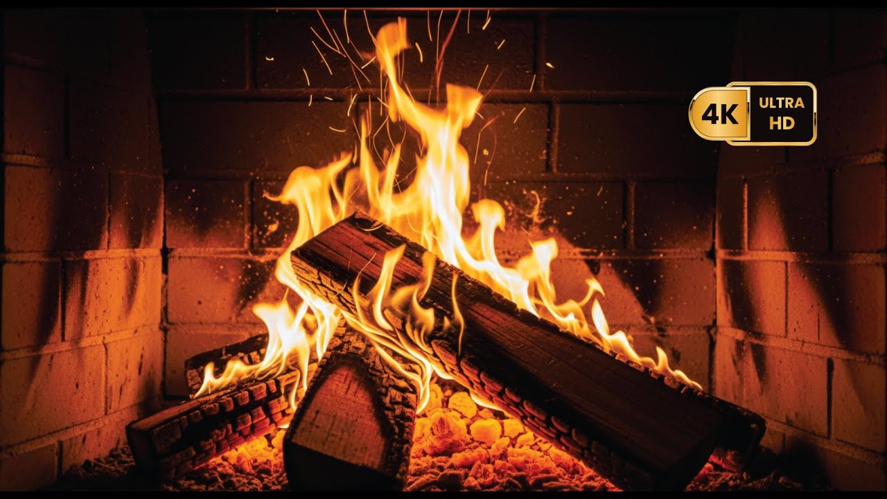Relaxing Fireplace 4K Ambience | Cozy Fire Sounds for Deep Sleep
