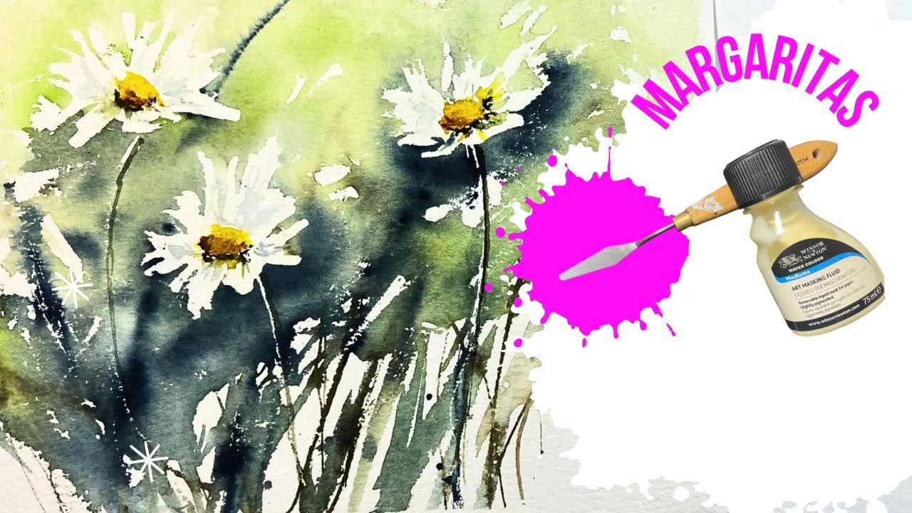 Acuarela Suelta…Espátula/LIQUID masking y nacen las flores