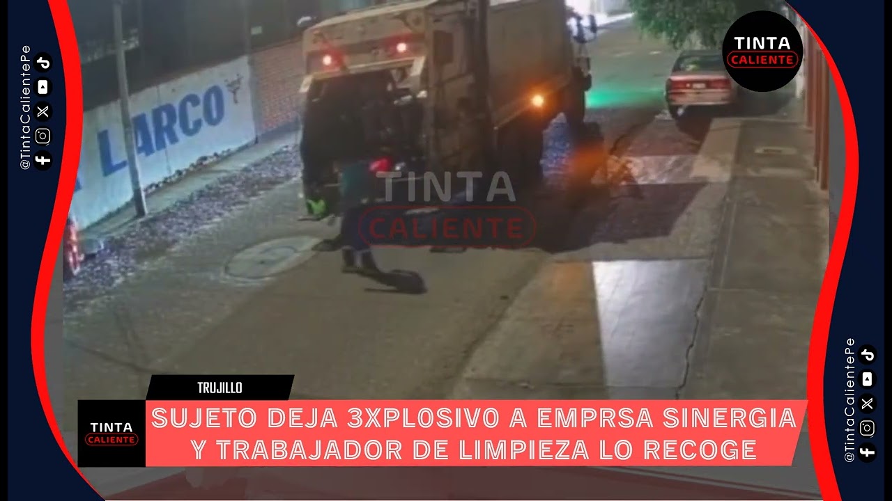 SUJETO DEJA 3XPL0SIV0 A EMPRSA SINERGIA Y TRABAJADOR DE LIMPIEZA LO RECOGE