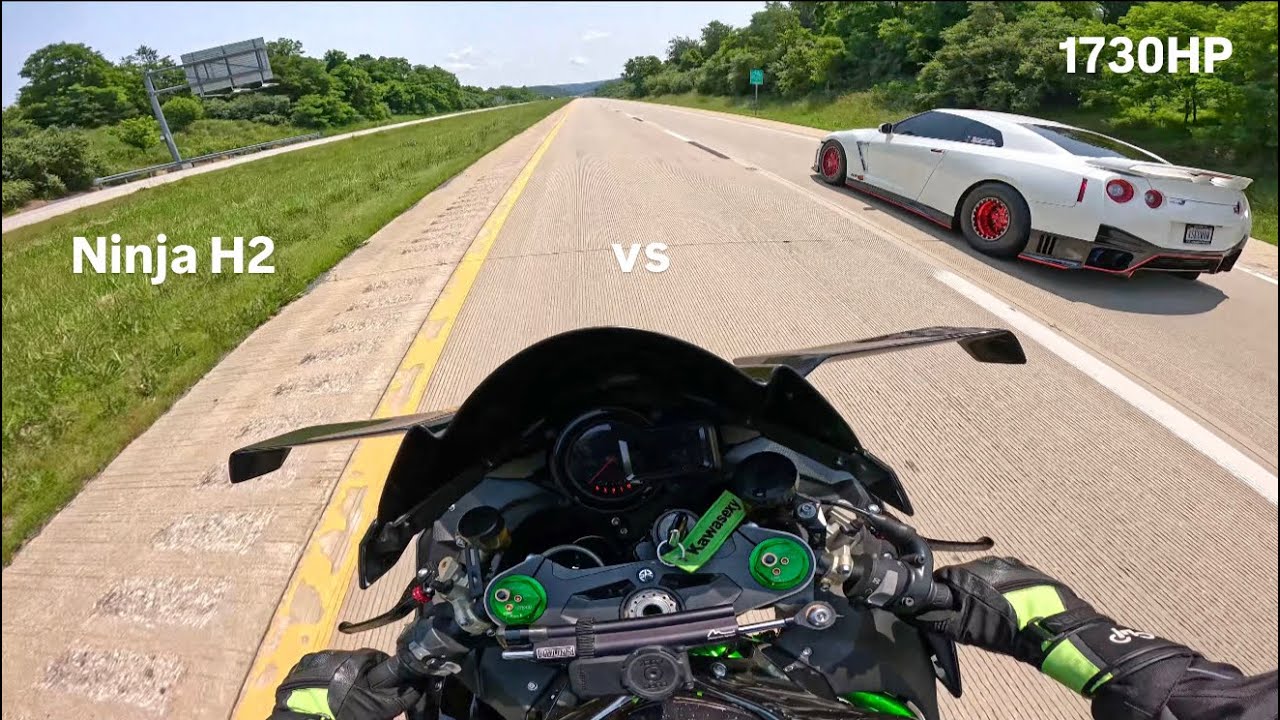 Ninja H2 VS 1,730HP ALPHA Built R35 GTR!! INSANE RACE