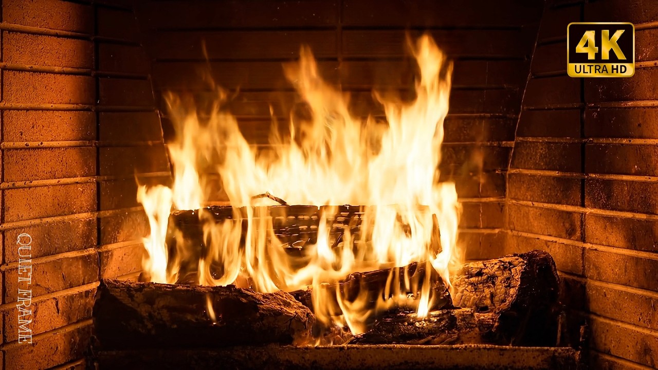 Cozy fireplace – 5 Hours of Warm Night Ambience | No Music, No Talking, No Ads