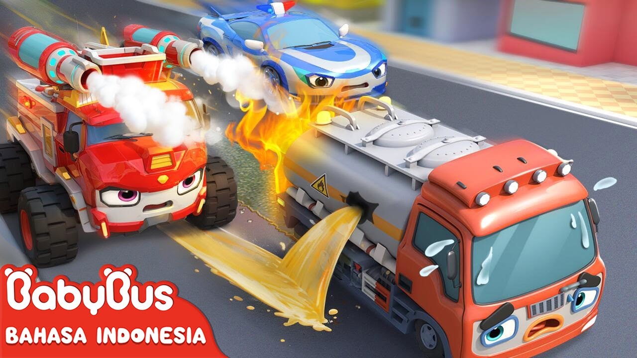 Truk Tanker Bocor Minyak! | Tim Penyelamat🚒🚓 | Lagu Anak-anak | BabyBus Bahasa Indonesia
