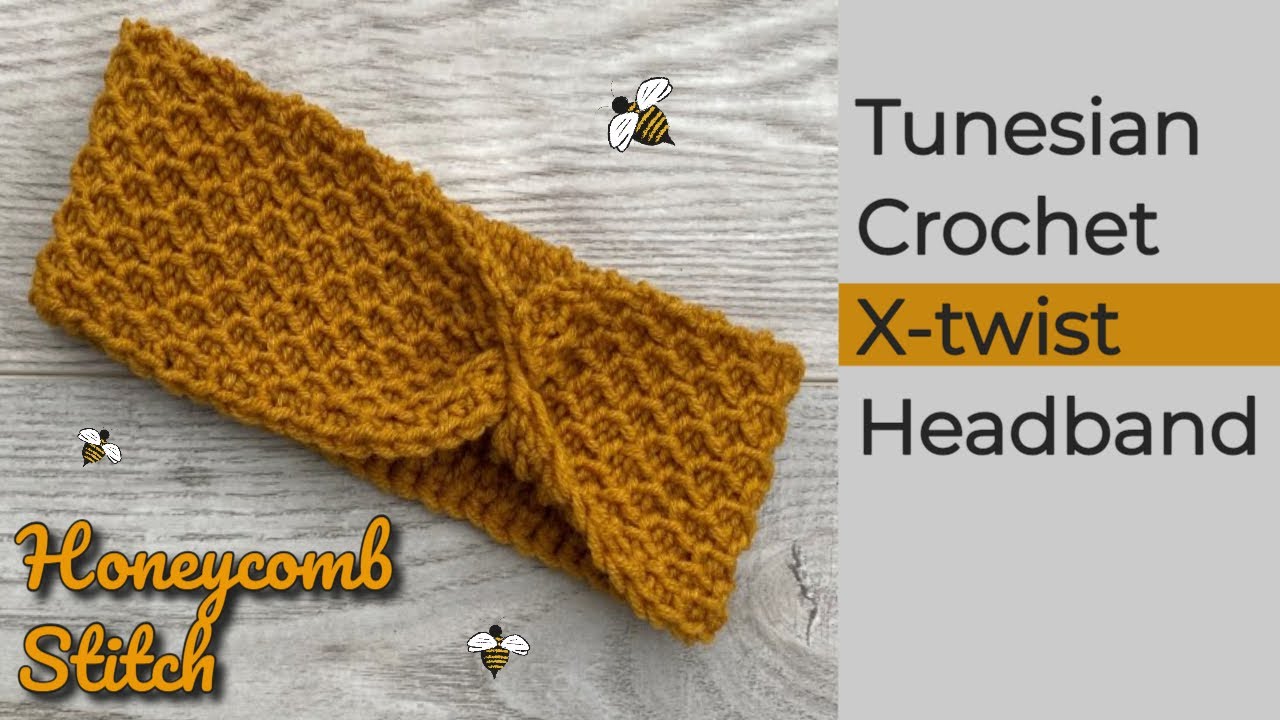 Tunisian Crochet Honeycomb Stitch - Twisted Headband Crochet