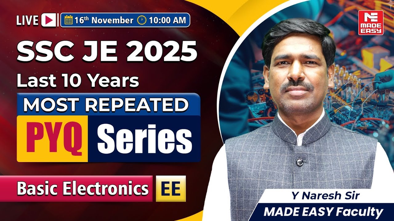 SSC JE 2025 | Solve These 10 YEARS PYQs & Boost Your Score FAST! | Basic Electrical | Naresh Sir
