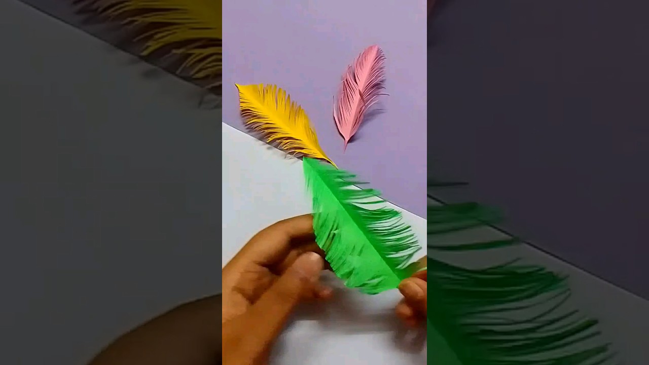 How to make feather with paper#viral #shorts #youtubeshorts