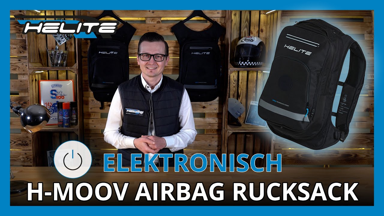 Helite H-MOOV - elektronisch auslösender Airbag Rucksack für Motorradfahrer