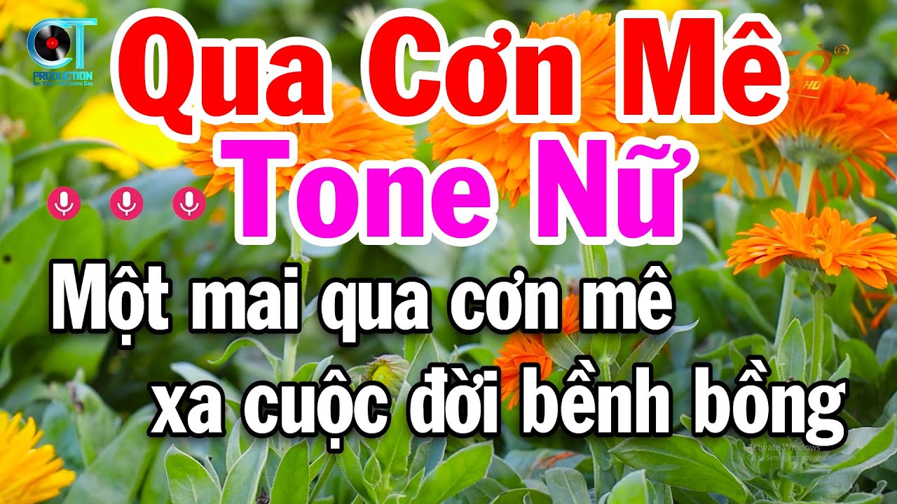 Karaoke Qua Cơn Mê Tone Nữ ( La Thứ ) Nhạc Sống Dễ Hát 2026