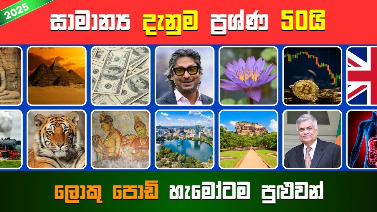 ලොකු පොඩි හැමෝටම පුලුවන්ද? 🧠 සාමාන්‍ය දැනුම ප්‍රශ්න 50ම නිවැරදිව අනුමාන කරන්න😎  Smart Test Sinhala