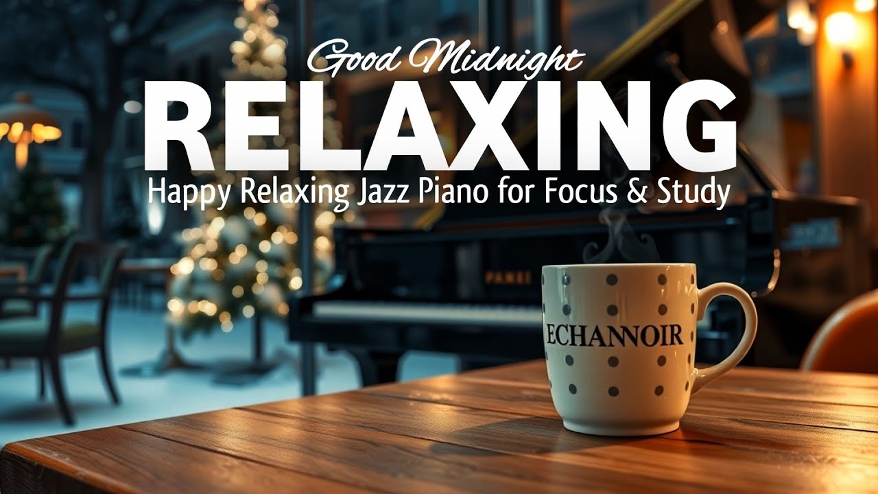 Snowy City Night Café Ambience ☕ Relaxing Jazz & Cozy Fireplace Sounds for Sleep, Study & Relax
